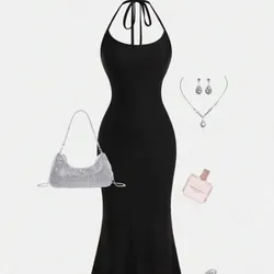 Vestido negro corte sirena