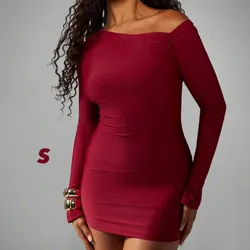 Vestido rojo mangas largas