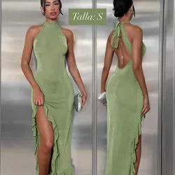 Vestido verde de playa