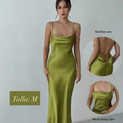 Vestido verde de satén
