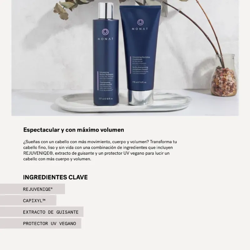 Cabello fino, liso y sin vida- Máximo volumen 