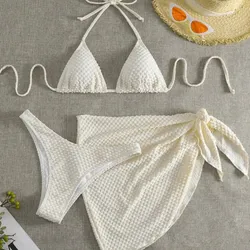 Bikini beige con pareo