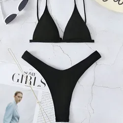 Bikini negro alto