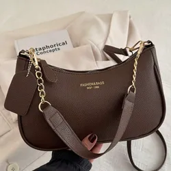 Bolso de hombro cuadrado color café