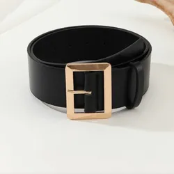 Cinto ancho con hebilla dorada