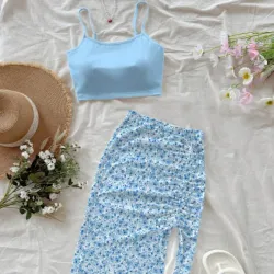 Conjunto azul de saya y short