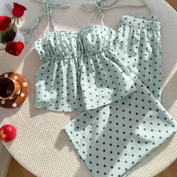Conjunto de lunares verde menta