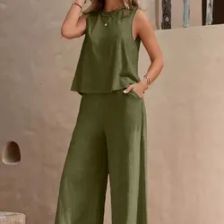 Conjunto verde de pantalón y blusa