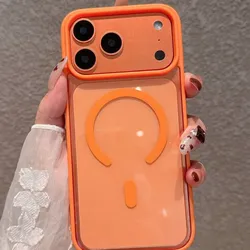 Cover transparente con detalles naranja