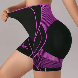 Lycra negra con detalles morados corta