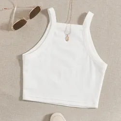 Top blanco básico de tirantes
