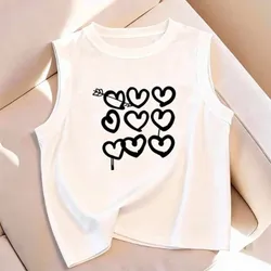 Top blanco de corazones