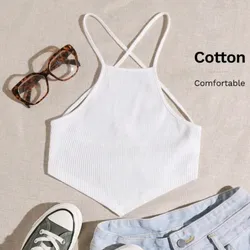 Top blanco de tirantes