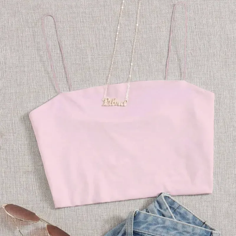 Top rosado de tirantes