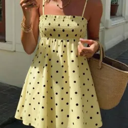 Vestido amarillo de lunares