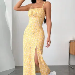 Vestido amarillo de tirantes