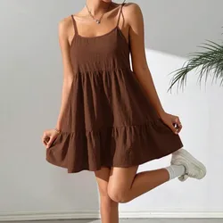 Vestido carmelita abierto atrás 