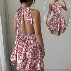 Vestido corto estampado rojo