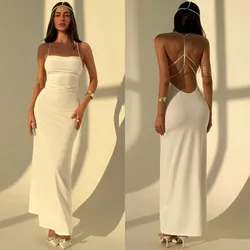 Vestido largo abierto atrás