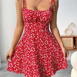 Vestido rojo corto estampado