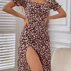 Vestido rojo estampado 