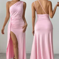 Vestido rosado largo