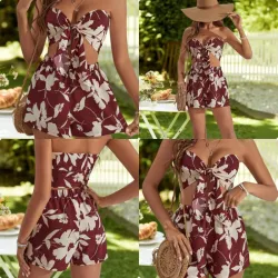 Conjunto estampado de flores