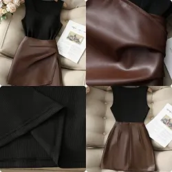 Conjunto negro y marrón