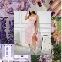 Vestido rosa ,busto fruncido ,apertura en la pierna