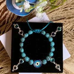 Pulseras de piedras semipreciosas(Howlita azul)