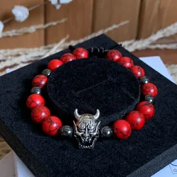 Pulseras de piedras semipreciosas (Howlita roja)