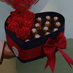 Corazón con bombones 