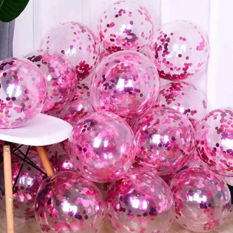 Globo con confeti rosado