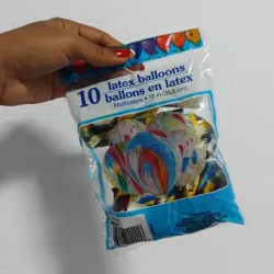 Paq de 10 globos multicolor