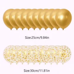 Paq de 20 globos dorado