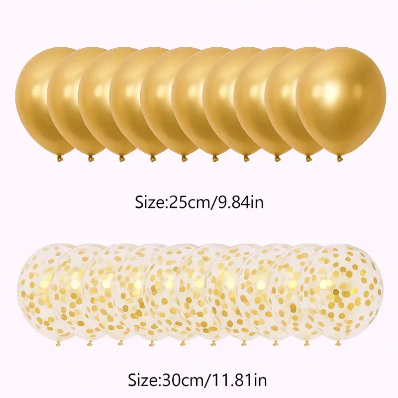 Paq de 20 globos dorado