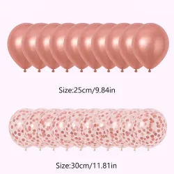 Paq de 20 globos oro rosa