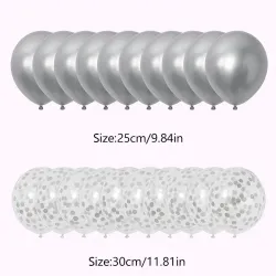 Paq de 20 globos plateado