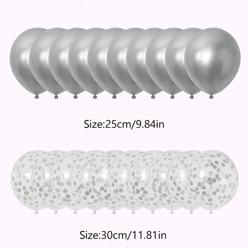 Paq de 20 globos plateado
