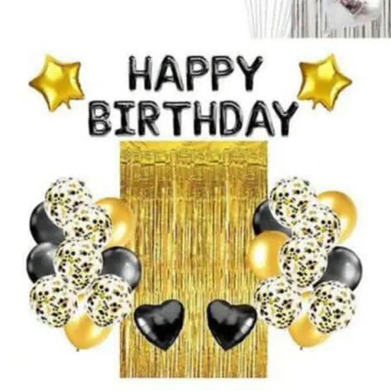 Set de globos dorado y negro