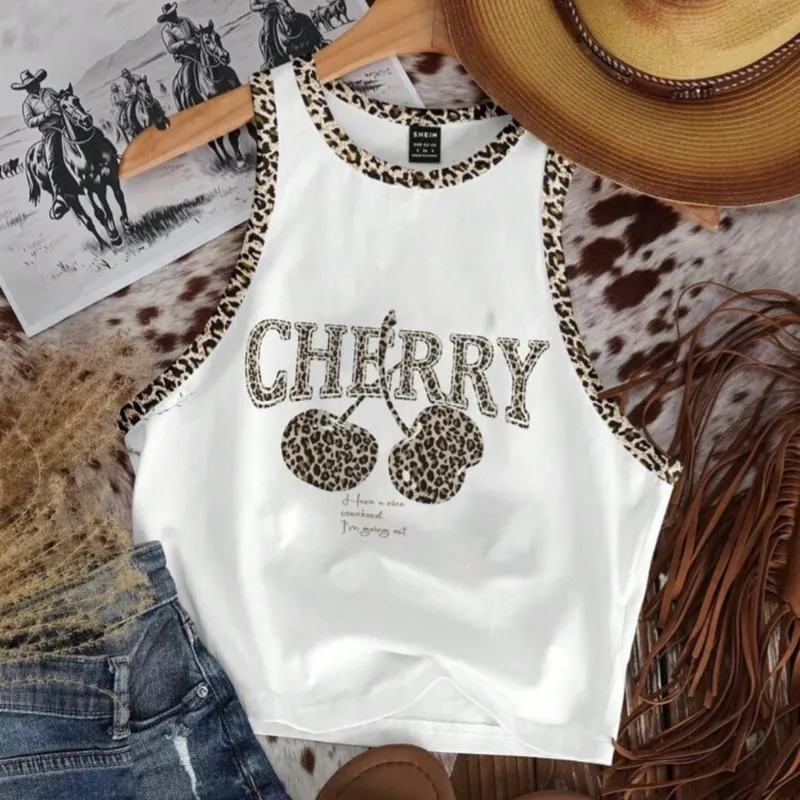 Blusa Cherry Animal Print 🍒🐆(S) 