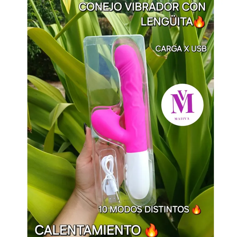 Conejo vibrador con lengüita 