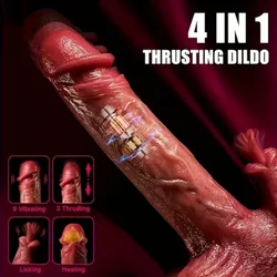Dildo con ventosa vibrador, Estimulador y telescópico 4-1 
