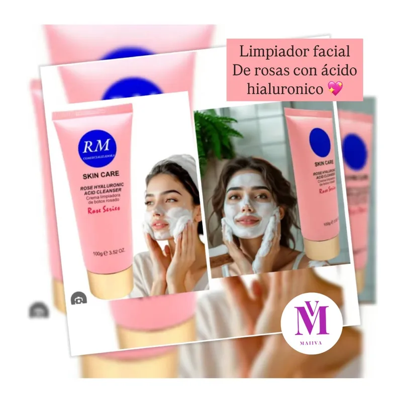 Limpiador facial de rosas con ácido hialuronico 