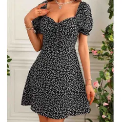 Vestido Florar Negro S M L 