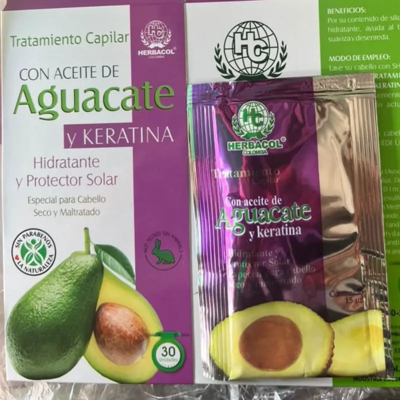 Mascarillas Capilares de Aguacate con Keratina