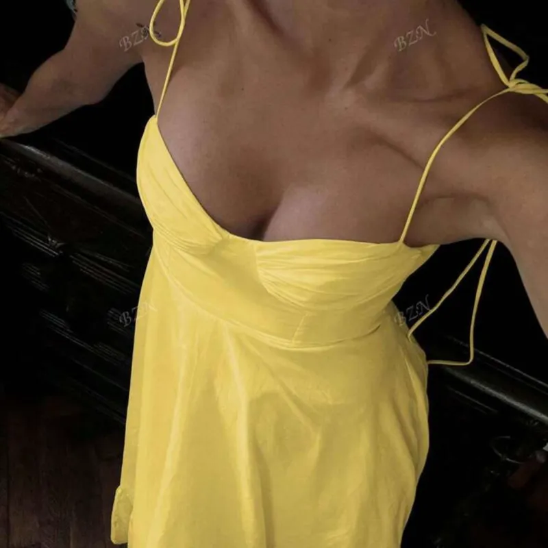 Vestido amarillo largo 