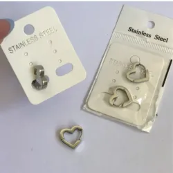 Argollas corazón plateadas