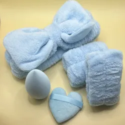 Set de diadema skin care más esponja de maquillaje