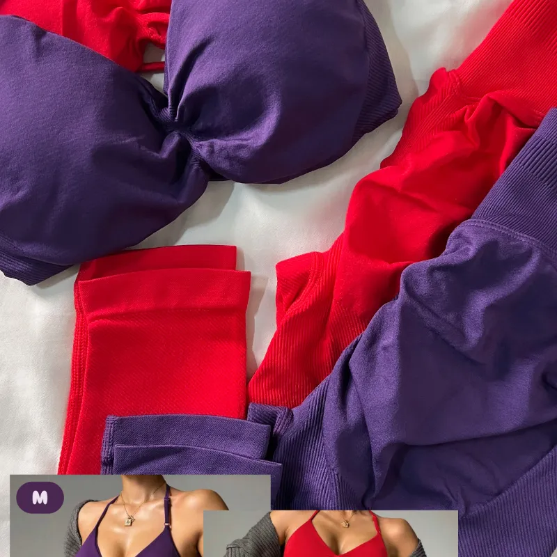 Conjunto de top con esponja y Licra larga (M)